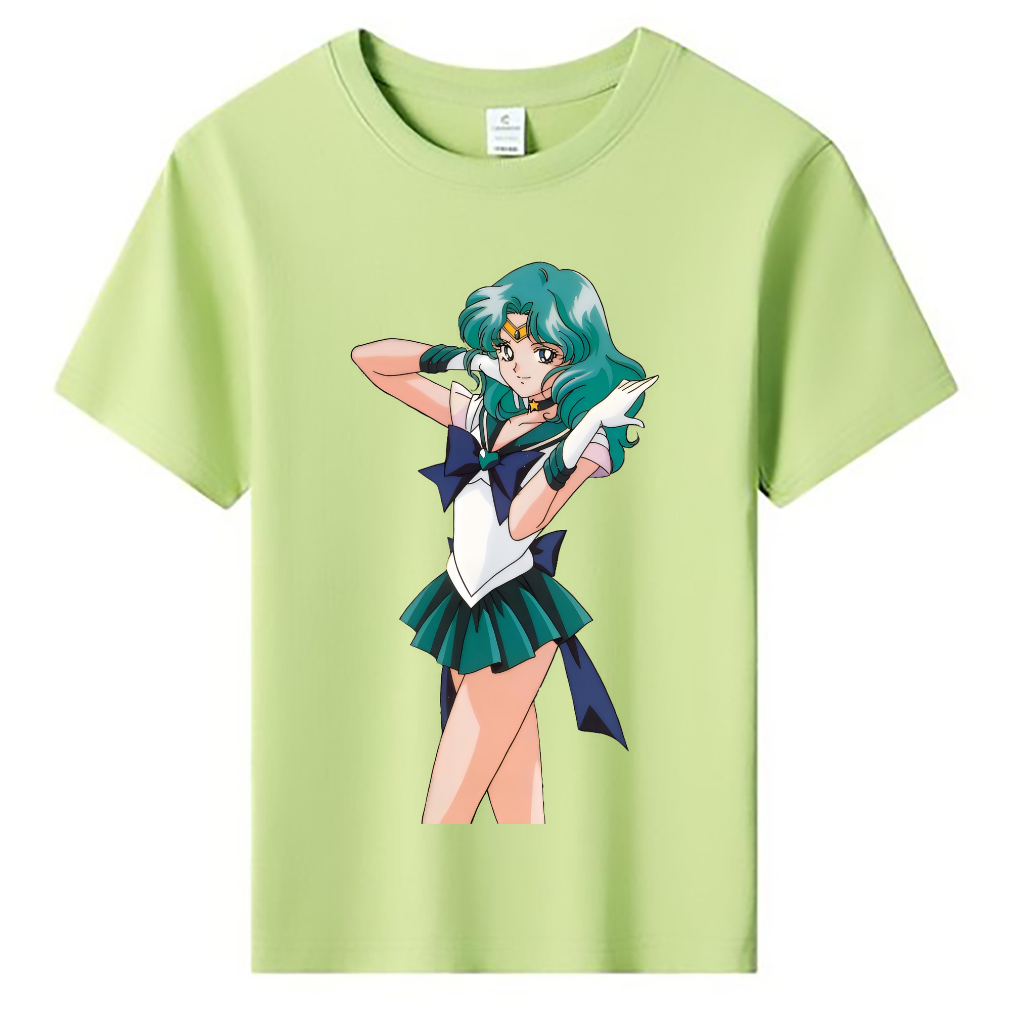 （画像用） 美少女戦士セーラームーン 海王 みちる（かいおう みちる） Sailor Moon Kaiou Michiru 綿100％キッズTシャツ（フロントプリント）